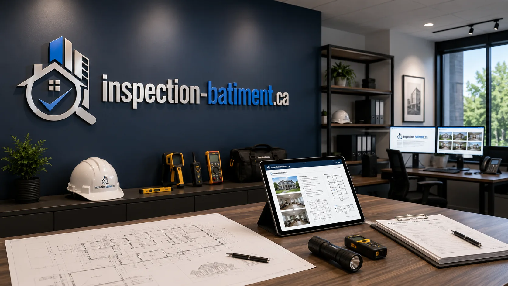 Bureau d'un spécialiste en inspection de bâtiment